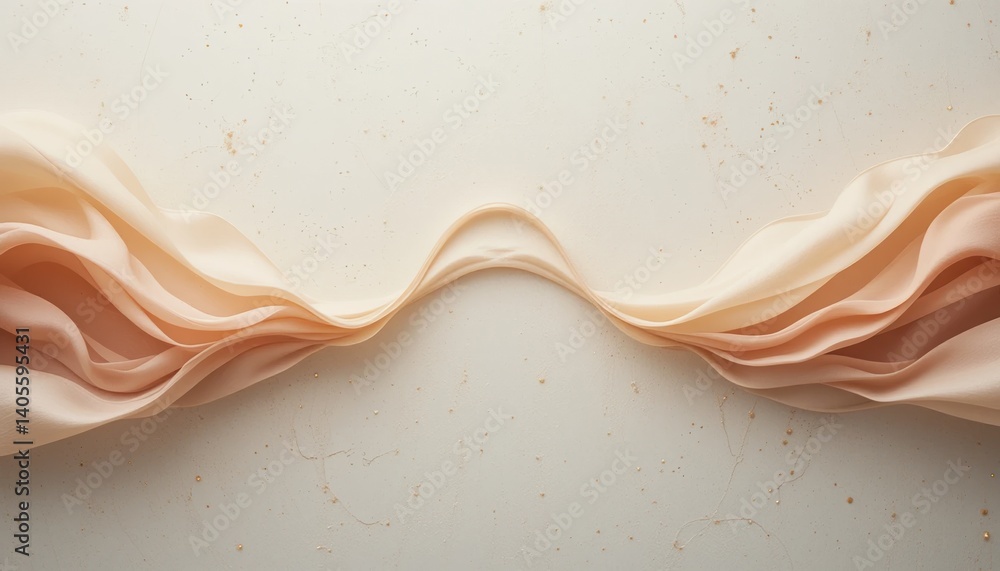 Poster flowing silk fabric in soft peach color studio setting artistic content minimalist environment top v