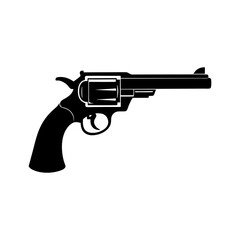 Revolver Silhouette vector illustration