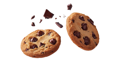 Isolated Chocolate Chip Cookies Photo with Transparent Background