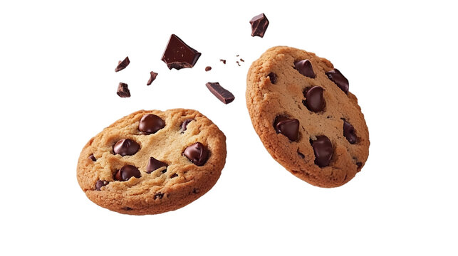 Isolated Chocolate Chip Cookies Photo with Transparent Background