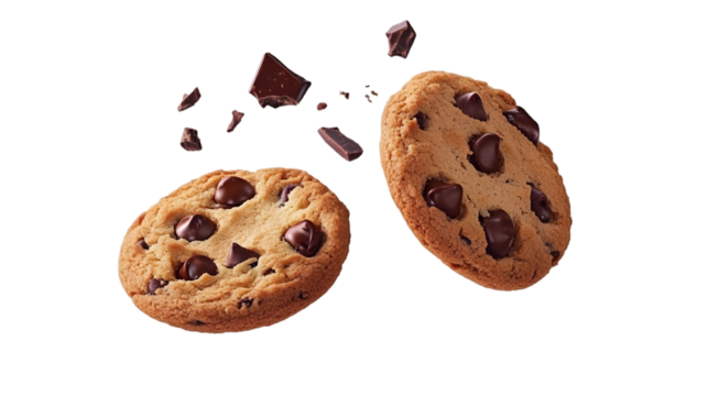 Isolated Chocolate Chip Cookies Photo with Transparent Background