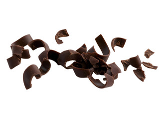 Isolated Chocolate Curls on Black Background a Detailed Photo Illustration