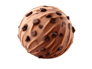 Isolated Chocolate Truffle with Chips on Transparent Background