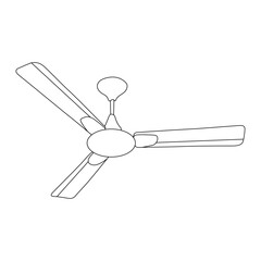 Ceiling fan line art vector design. Ceiling fan outline illustration design.