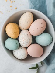 Festive Easter Card Design with Multicolored Eggs