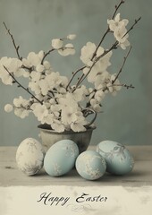 Rustic Easter Card Showcasing Shabby Egg Designs