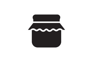 simple Honey jar silhouette icon vector isolated in white background	