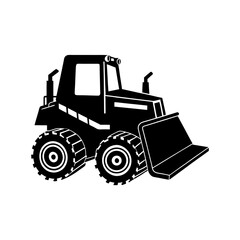 Naklejka premium Bulldozer Silhouette vector illustration