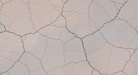 Fototapeta premium Cracked Earth: A Delicate Pastel Landscape AI Generated