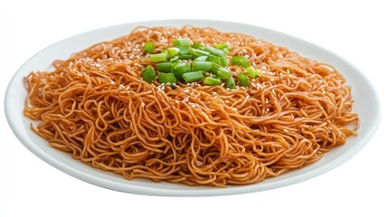 Classic egg noodles on white surface