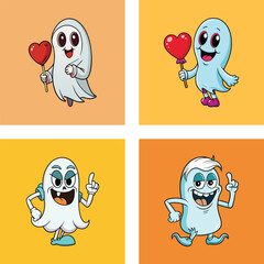 set of funny cartoon animals