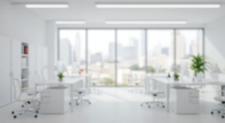 Modern Office, City View: Serenity & Productivity AI Generated