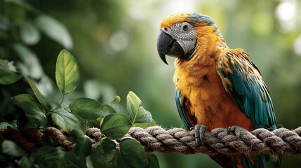 Obraz premium Generic Macaw Perched Perspective Vine Jungle 9it2h2h