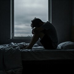 a suicidal teenager in deep depression, hopeless and helpless