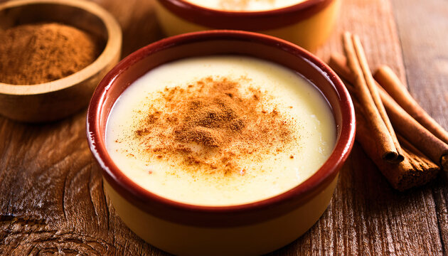 Puerto Rican coconut tembleque with cinnamon stick