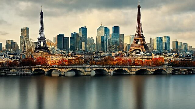 Parisian Skyline: Autumnal Charm and Iconic Landmarks