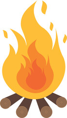 Bonfire, fire. Isolated vector illustration.