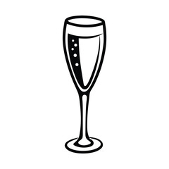 champagne glass isolated on white
