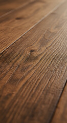 Close-up of Dark Brown Wood Flooring Planks