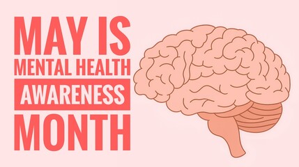 May is Mental health awareness month banner and poster. May is the month of Mental health. Health is top priority. Health is best wealth.