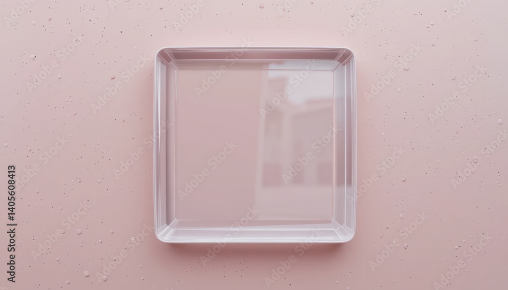 Poster minimalistic square plate with clear surface studio setting high-quality image modern aesthetic top-