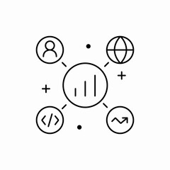 global statistics dashboard icon vector sign