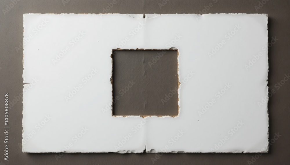 Poster artistic frame with cutout design modern gallery artwork display minimalistic environment unique per