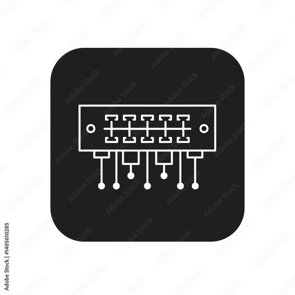 Poster circuit board icon: a modern and sleek circuit board icon, symbolizing technology, innovation, and d