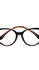 Fototapeta premium Isolated Eyeglasses on Transparent Background with Brown and Black Details