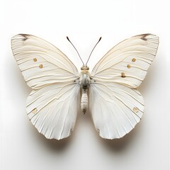 Fototapeta premium Elegant white butterfly against a clean background