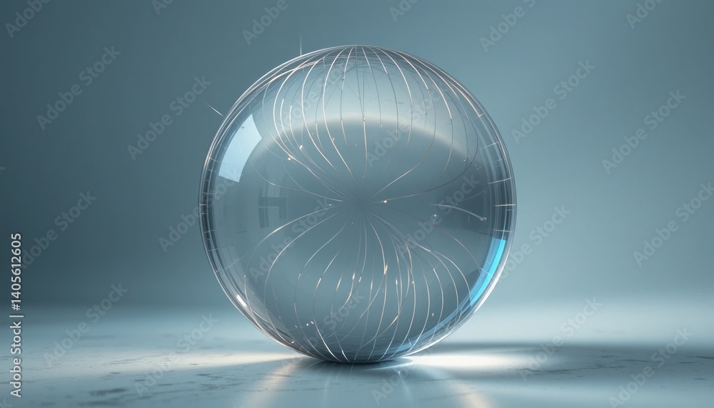 Poster dynamic energy sphere visualization modern studio 3d animation minimalist environment close-up viewp