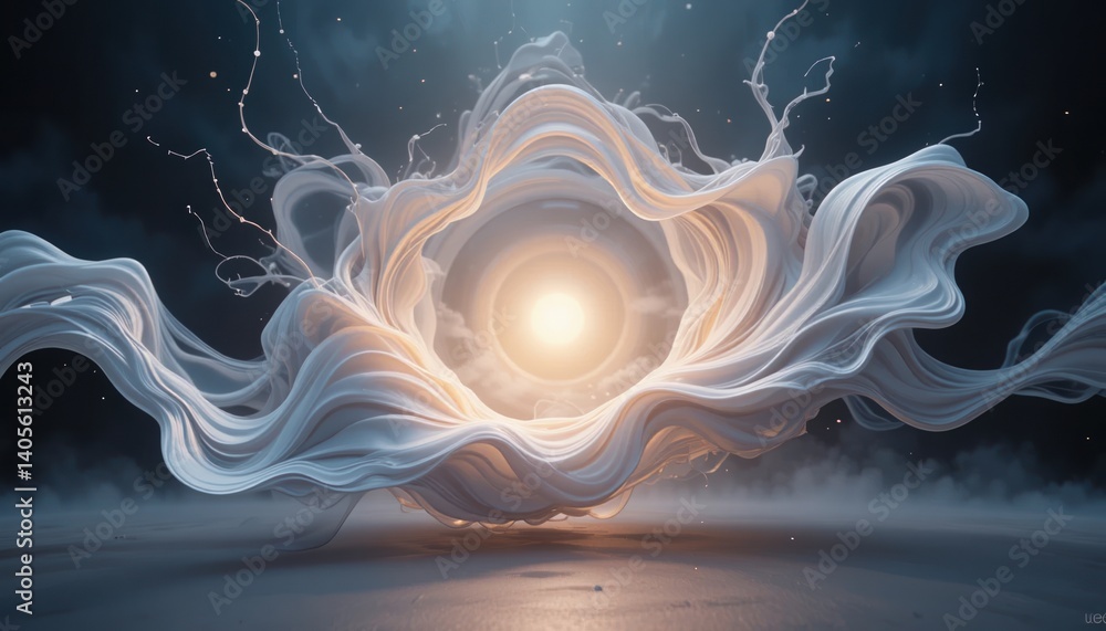 Aufkleber dynamic light emanating from ethereal swirls digital art abstract environment inspirational viewpoin