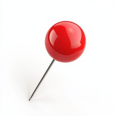 Red push pin on white background
