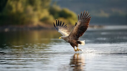 Obraz premium Generic Eagle Snatching Perspective From 9it2h2h Lake