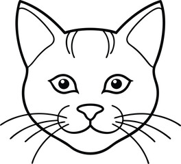  Cat Face Line Art