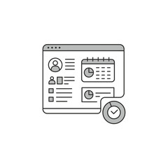 Digital Dashboard Interface: An intricately designed digital dashboard interface showcases user profile details, a scheduling calendar, and data visualization charts.