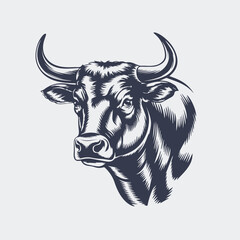 Vintage Bull Illustration – Strong Retro Animal Ar