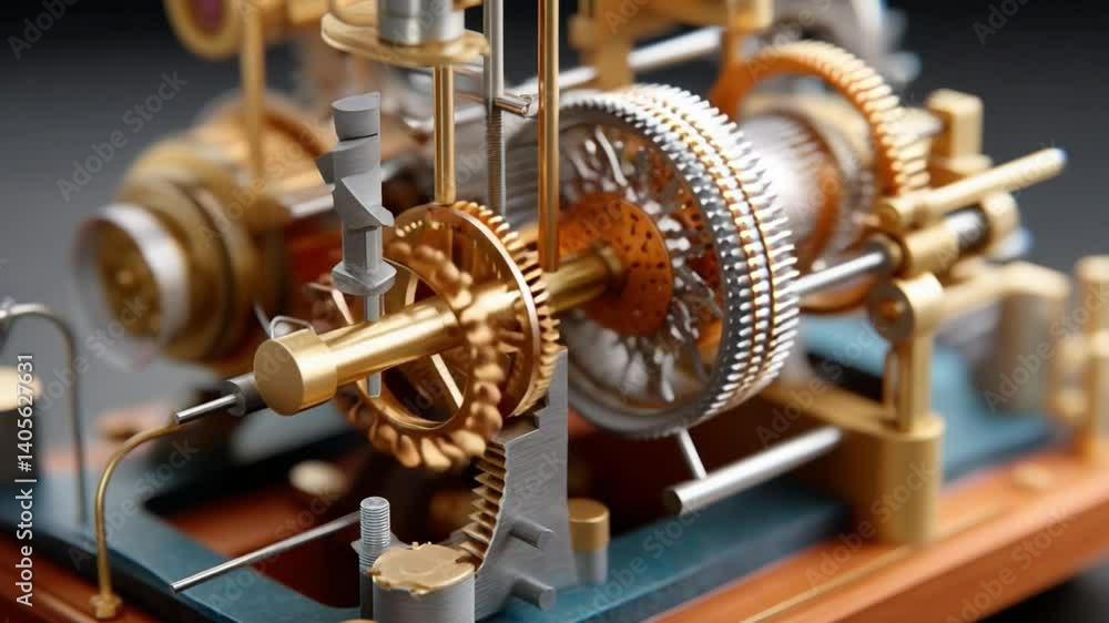 Poster intricate clockwork mechanism: close-up of an exquisitely crafted clockwork mechanism, showcasing it