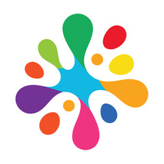 Colorful Rounded Droplets in Playful Splash Style