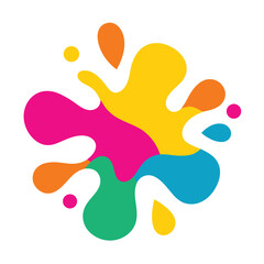 Colorful Fluid Splash of Rounded Abstract Shapes