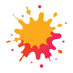 Bright Watercolor Splatters on White Background