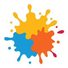 Watercolor Splash Floating on Transparent Layer