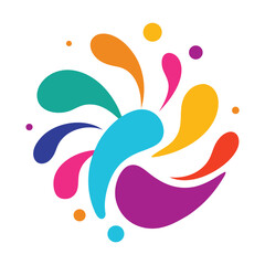 Energetic Splash in Pink Blue Purple and Orange