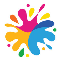 Vivid Rounded Splash With Abstract Composition