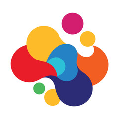 Multilayered Abstract With Rounded Colorful Forms