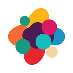 Colorful Rounded Elements Layered in Abstract Art