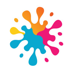 Frozen Paint Splash With Rounded Color Droplets