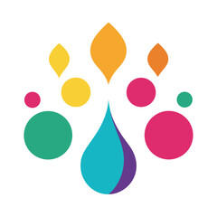 Modern Color Splash Featuring Rounded Droplets