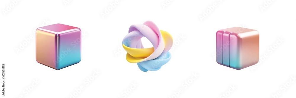 Poster colorful abstract shapes displaying smooth