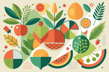 abstract geometric food pattern minimal natural